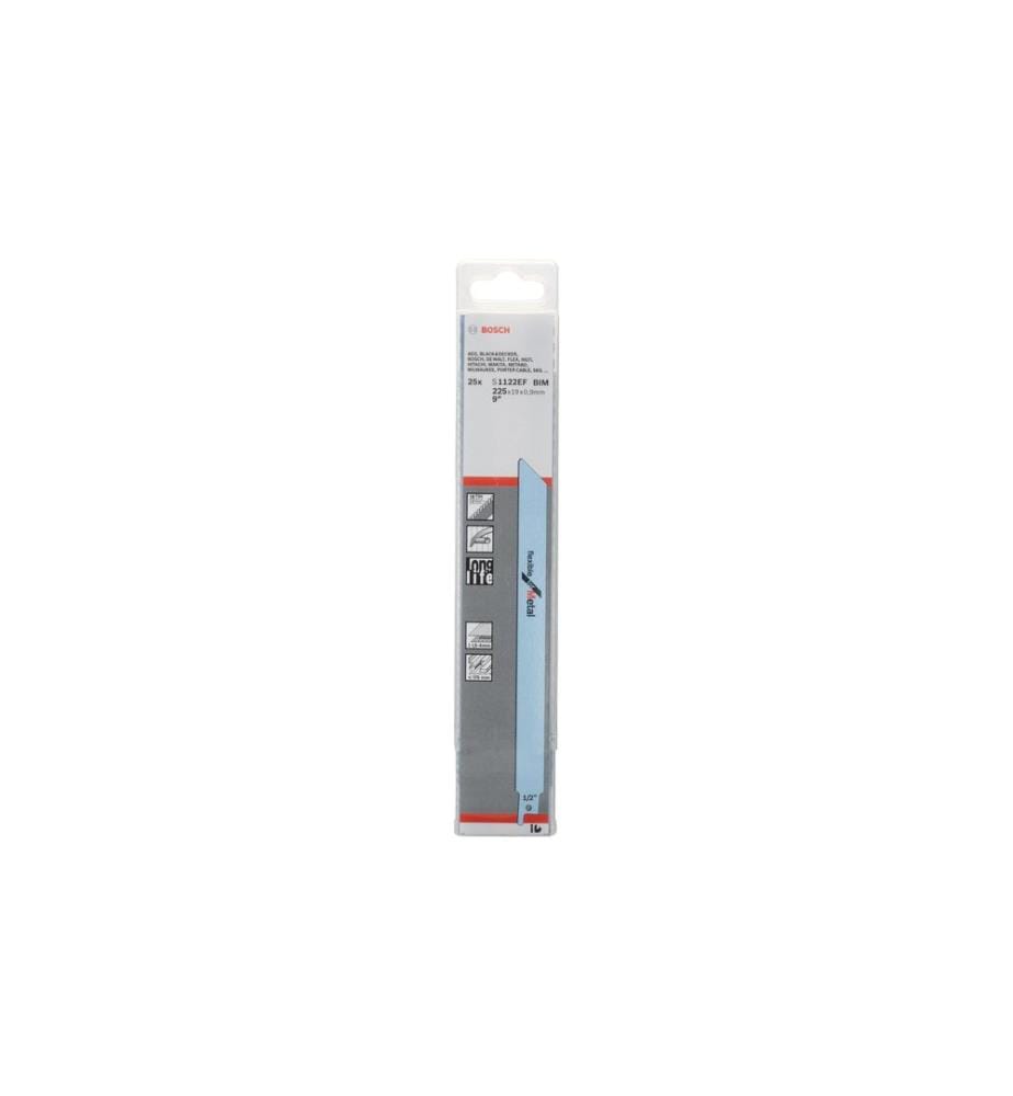 BOSCH - Professional Lame de scie sabre S 1122 EF Flexible for Metal, 25 pièces