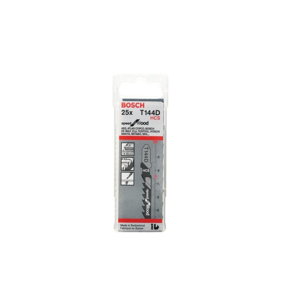 BOSCH - Professional Lame de scie sauteuse T 144 D Speed for Wood, 25 pièces