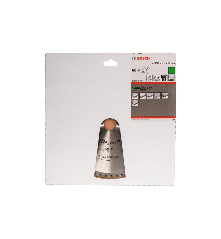 BOSCH - Professional Lame de scie circulaire Optiline Wood, 254 x 30 x 2 mm, Z 60
