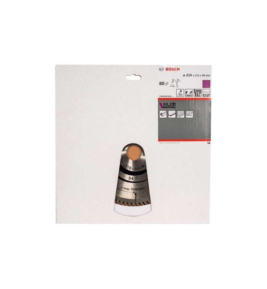 BOSCH - Professional Lame de scie circulaire Multi Material, 210 x 30 x 2.5 mm, Z 80