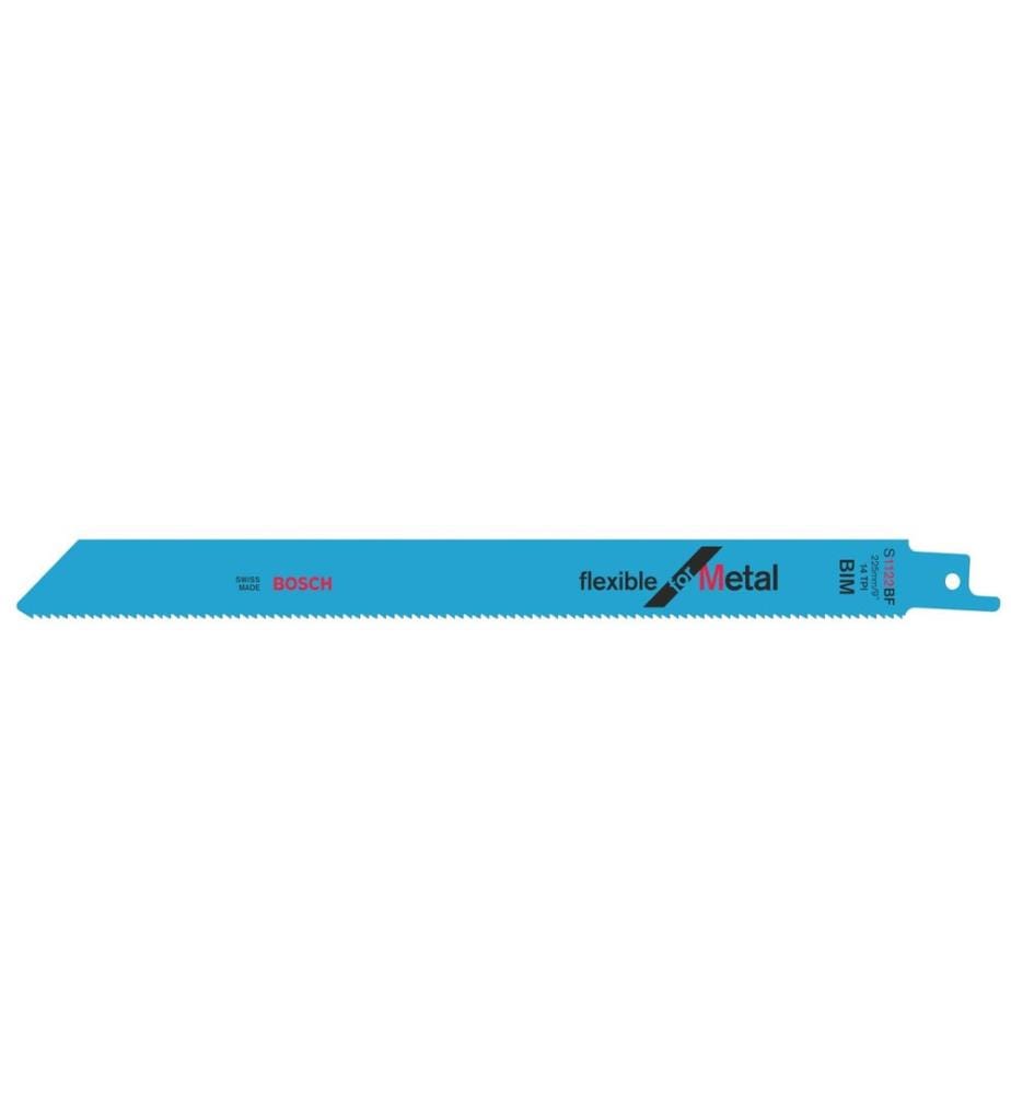 BOSCH - Professional Lame de scie sabre S 1122 BF Flexible for Metal, 5 pièces