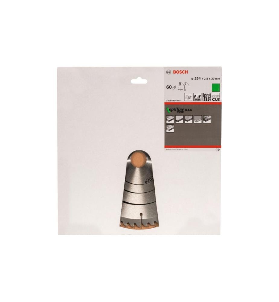 BOSCH - Professional Lame de scie circulaire Optiline Wood, 254 x 30 x 2.8 mm, Z 60