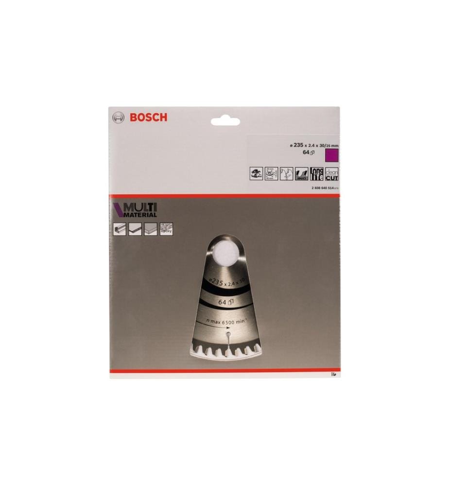 BOSCH - Professional Lame de scie circulaire Multi Material, 235 x 30 x 2.4 mm, Z 64