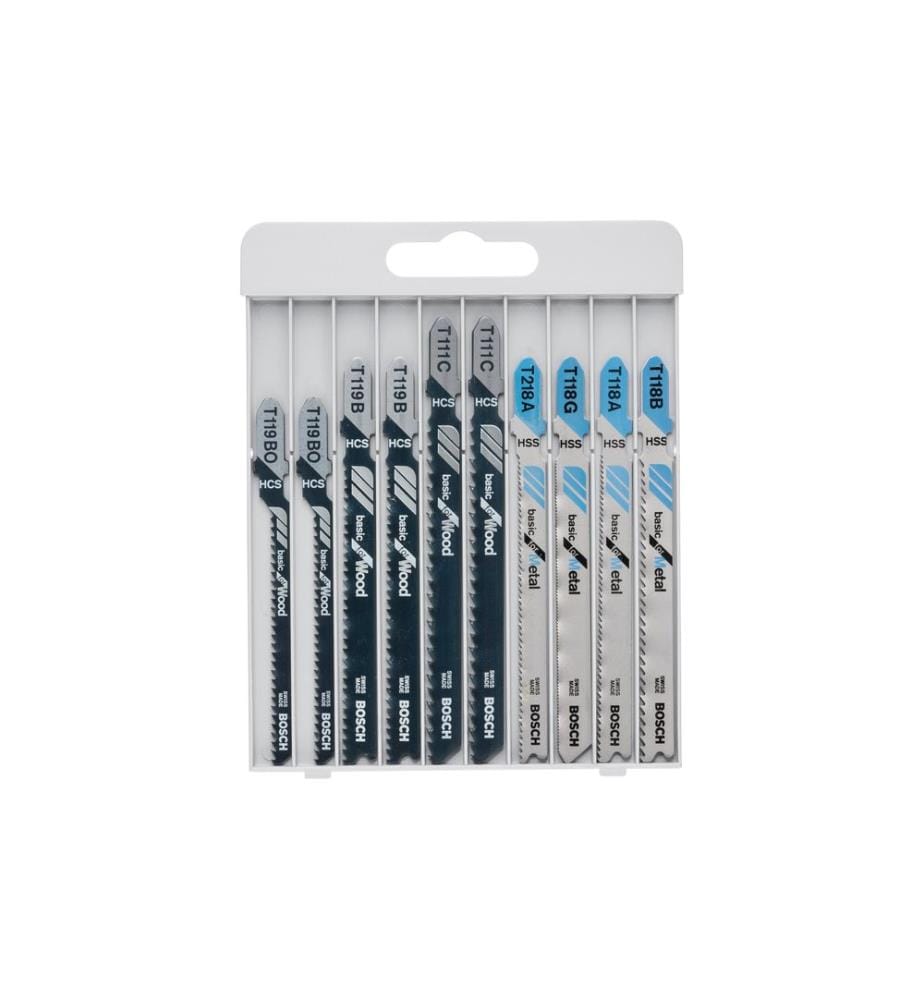 BOSCH - Professional Jeux de lames de scie sauteuse Basic for Metal & Wood, 10 pièces