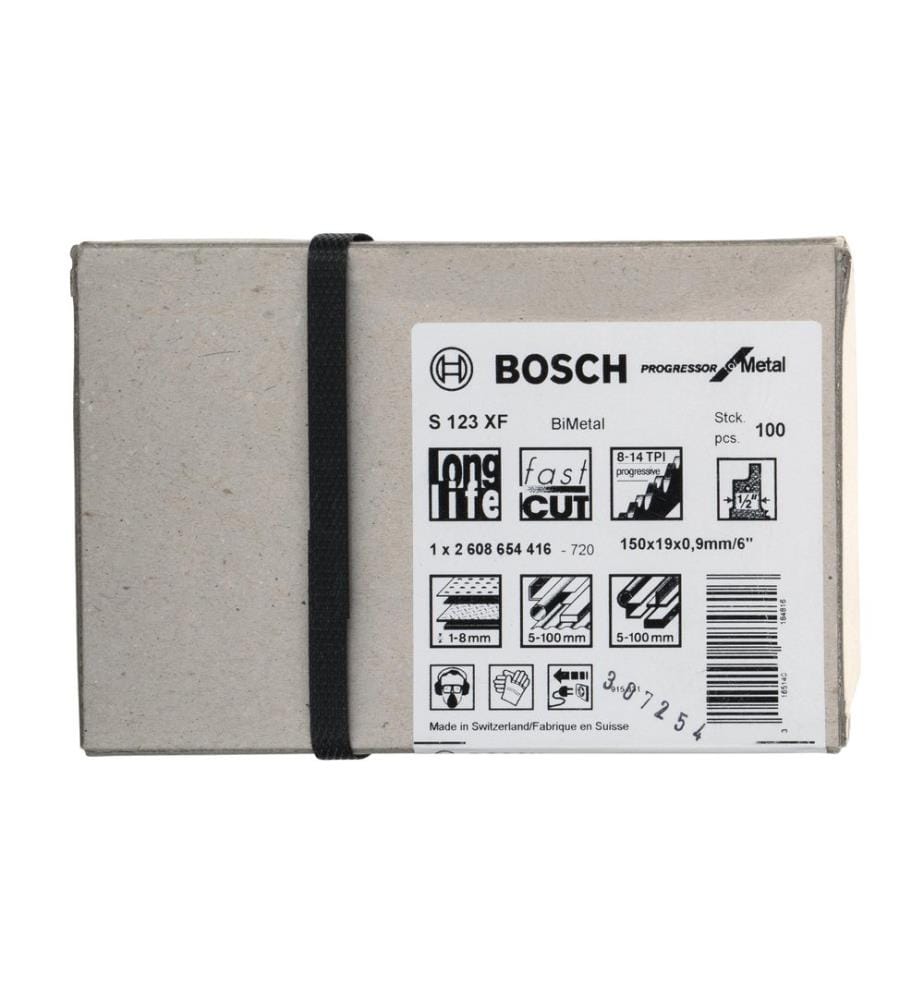 BOSCH - Professional Lame de scie sabre S 123 XF Progressor for Metal, 100 pièces
