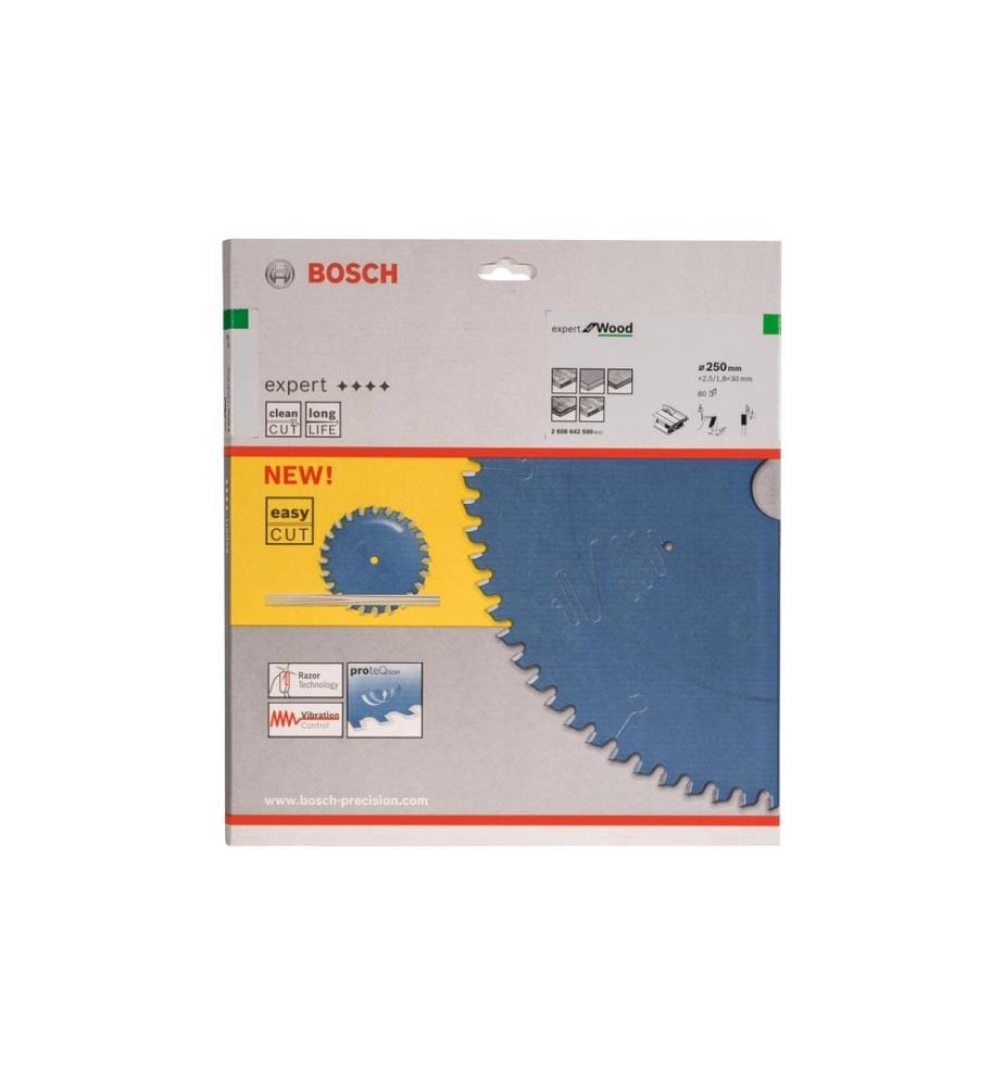 BOSCH - Professional Lame de scie circulaire Expert for Wood, 250 x 30 x 2.5 mm, Z 80