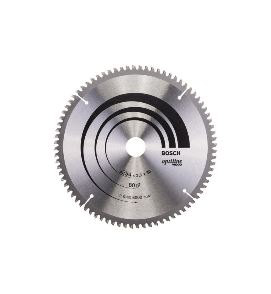 BOSCH - Professional Lame de scie circulaire Optiline Wood, 254 x 30 x 2.5 mm, Z 80