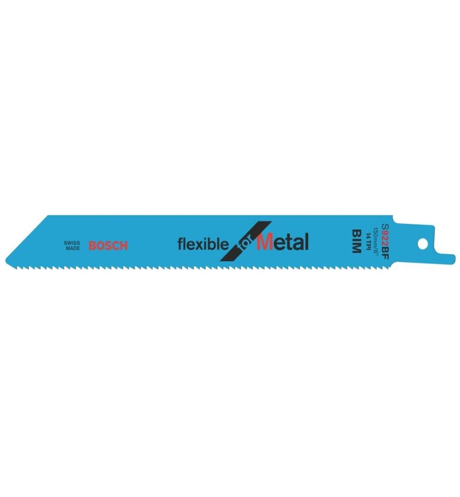 BOSCH - Professional Lame de scie sabre S 922 BF Flexible for Metal, 100 pièces