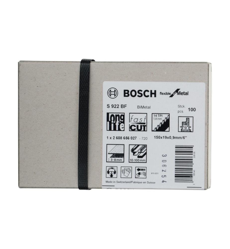 BOSCH - Professional Lame de scie sabre S 922 BF Flexible for Metal, 100 pièces