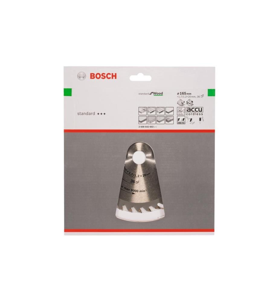 BOSCH - Professional Lame de scie circulaire Optiline Wood, 165 x 20 x 1.7 mm, Z 36