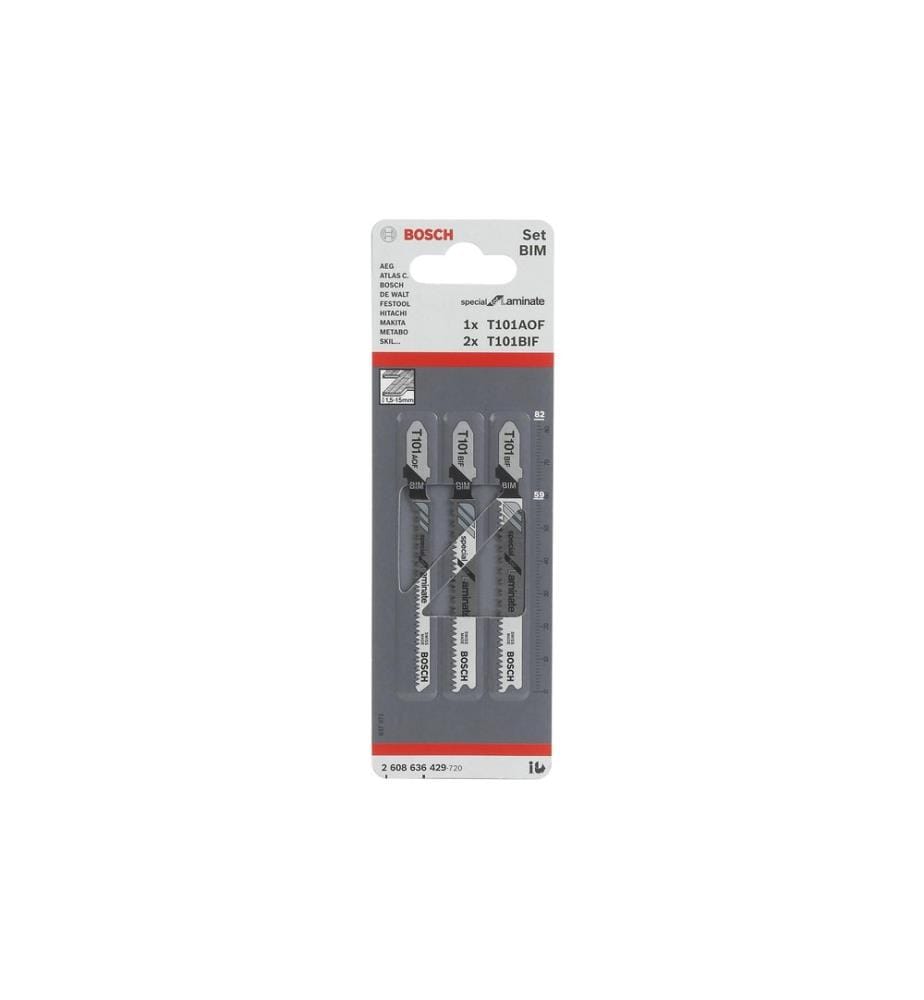 BOSCH - Professional Jeux de lames de scie sauteuse for Laminat, 3 pièces