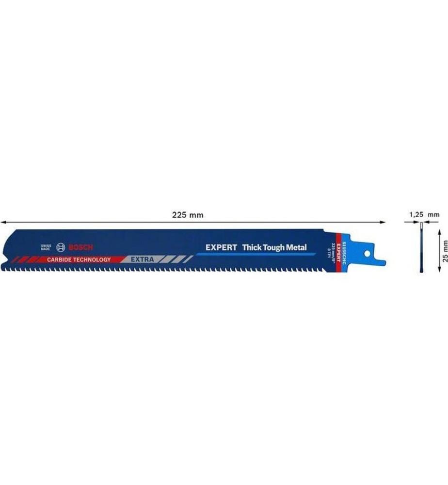 BOSCH - Professional Lame de scie sabre EXPERT Thick Tough Metal S 1155 CHC, 3 pièces