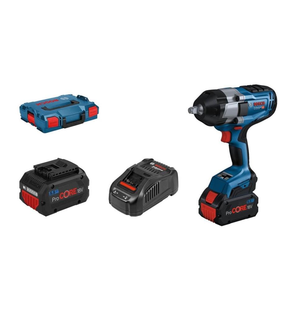 BOSCH - Professional Visseuses à percussion sans fil GDS 18V-1000 Biturbo 2x 5.5Ah ProCORE
