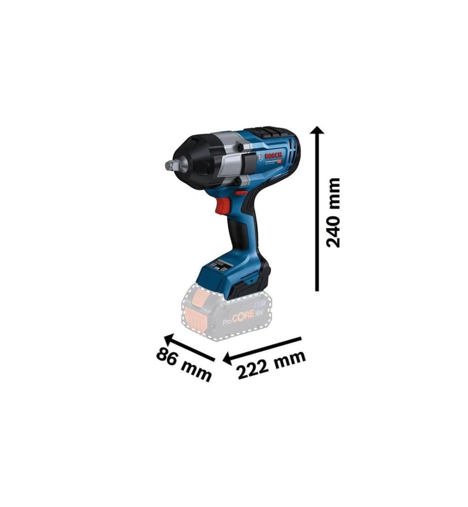 BOSCH - Professional Visseuses à percussion sans fil GDS 18V-1000 Biturbo 2x 5.5Ah ProCORE