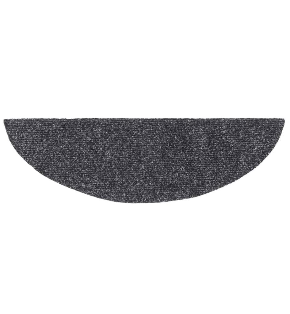 Stufenmatten Selbstklebend 15 Stk. 56x17x3 cm Dunkelgrau Halbrund