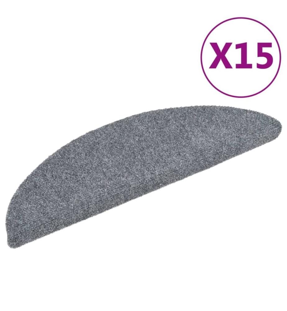 Stufenmatten Selbstklebend 15 Stk. 56x17x3 cm Hellgrau Halbrund