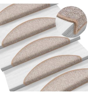 Stufenmatten 15 Stk. 56x17x3 cm Hellbraun Halbrund