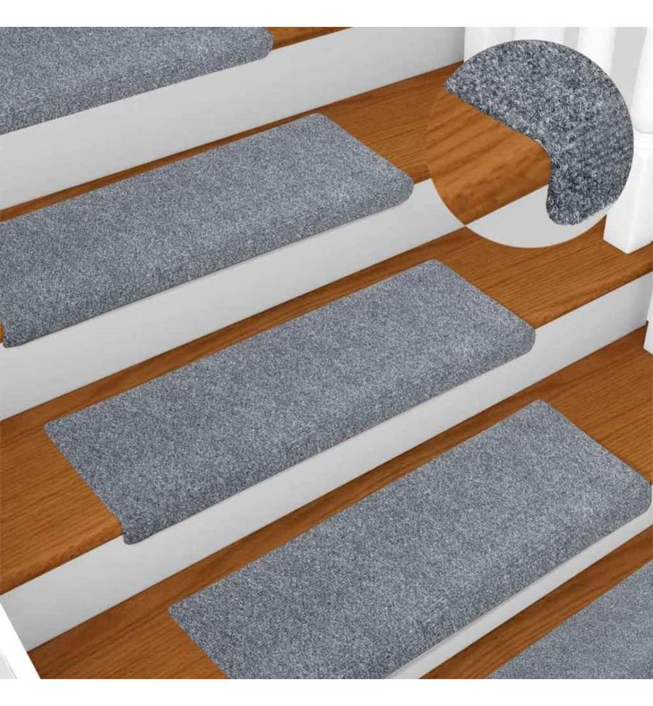 Stufenmatten Selbstklebend 15 Stk. 65x21x4 cm Hellgrau Rechteckiger Rand