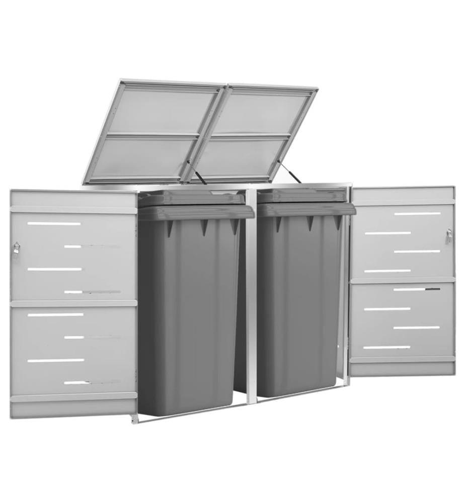 Abri pour deux poubelles 138x77,5x112,5 cm Inox