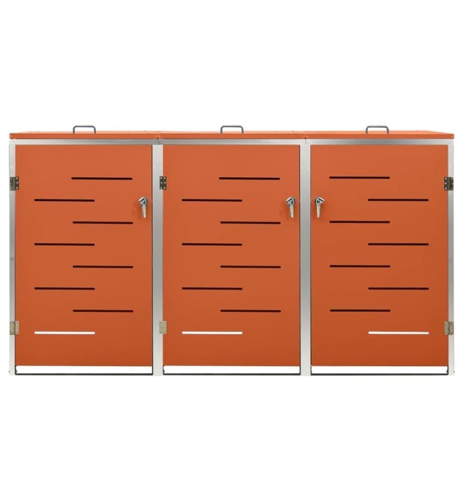 Abri pour trois poubelles 207x77,5x112,5 cm Inox