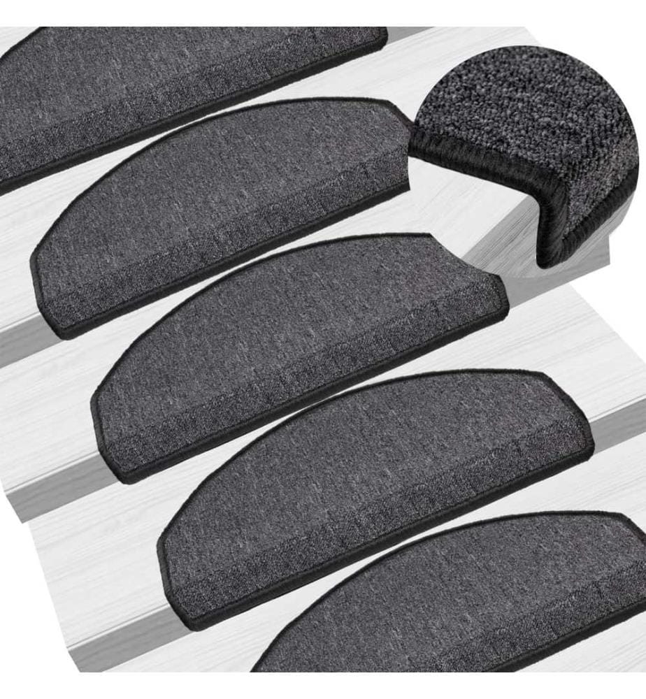 Stufenmatten 10 Stk. 65x24x4 cm Anthrazit Halbrund Gross