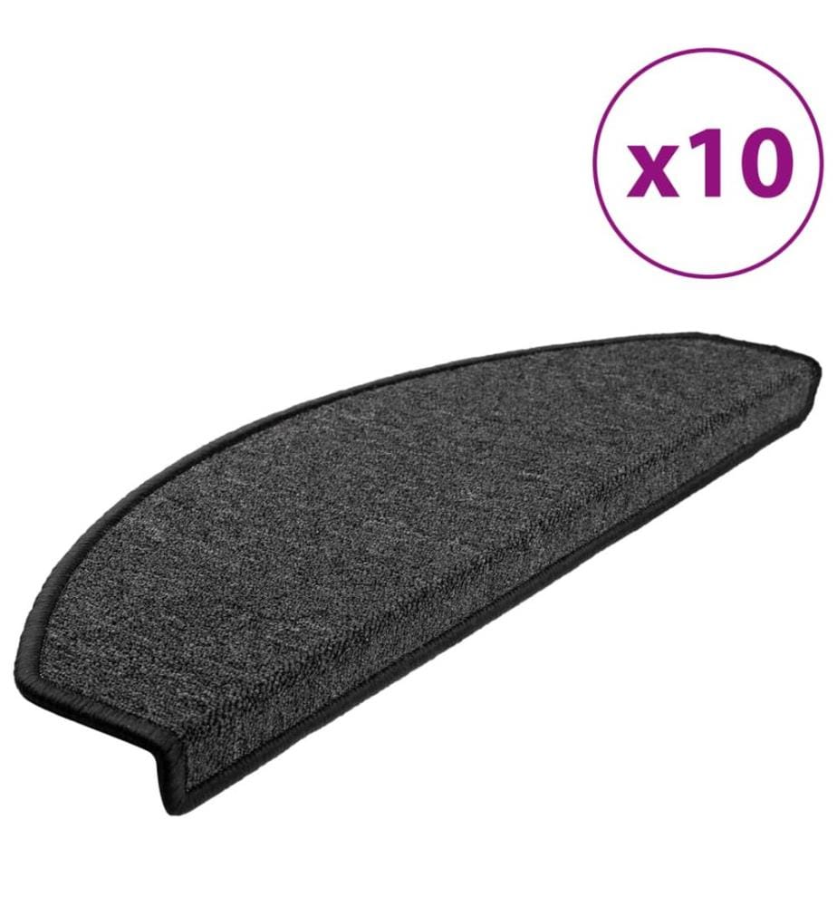Stufenmatten 10 Stk. 65x24x4 cm Anthrazit Halbrund Gross