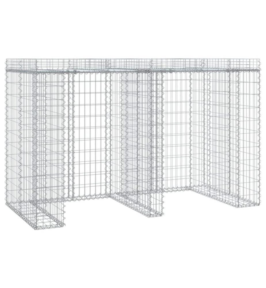 Gabionen-Mülltonnenbox 192x91x120 cm Verzinktes Eisen