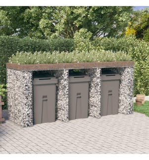 Gabionen-Mülltonnenbox 270x91x120 cm Verzinktes Eisen