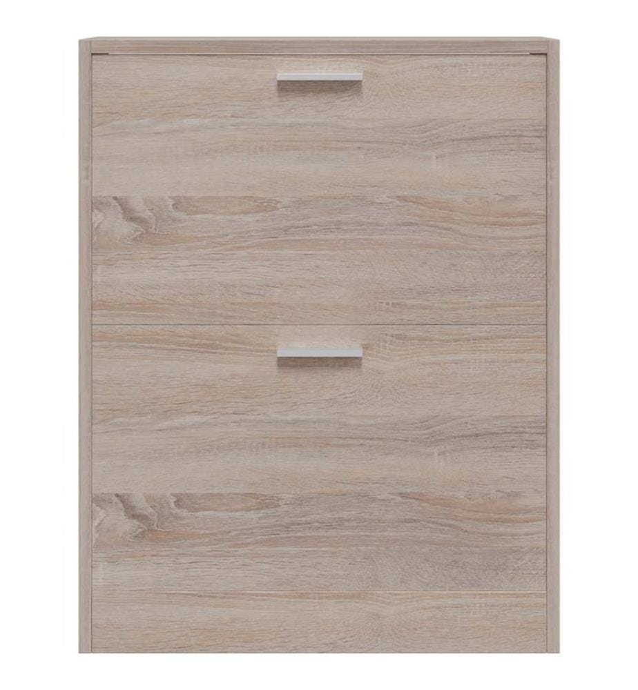 Schuhschrank Holz in Eichen-Optik mit 2 Schuhkippern