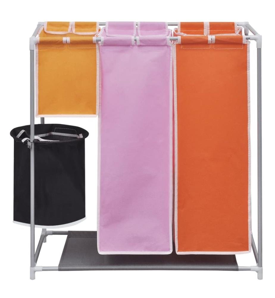 Panier à linge à 3 sections avec un bac de lavage
