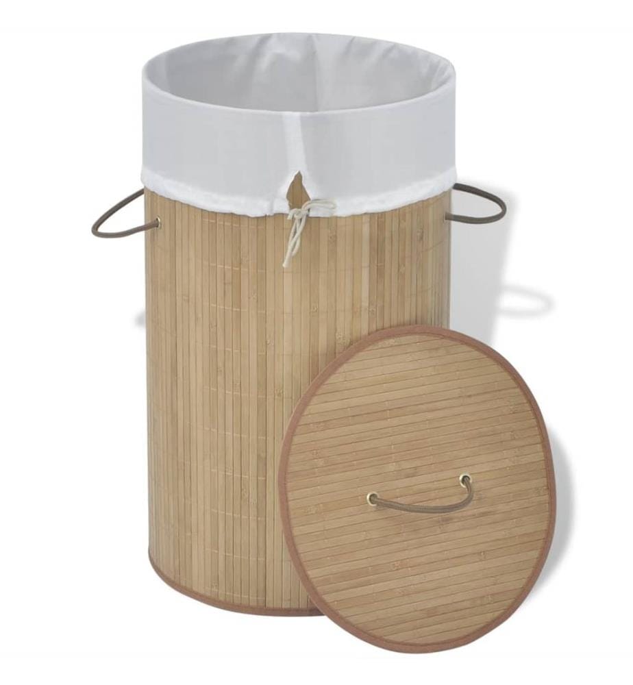 Panier à linge rond Bambou naturel