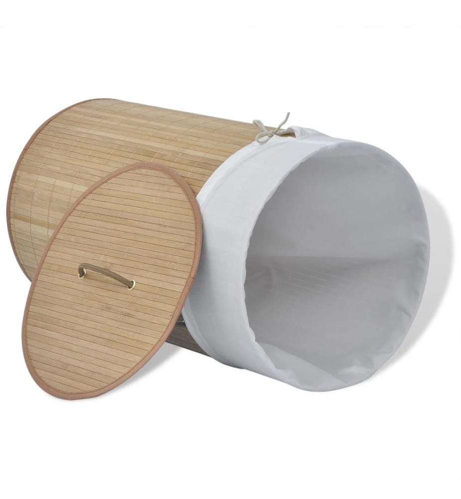 Panier à linge rond Bambou naturel