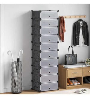 Armoire à chaussures avec 10 compartiments Noir