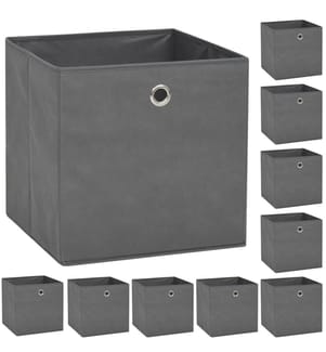 Aufbewahrungsboxen 10 Stk. Vliesstoff 32 x 32 x 32 cm Grau