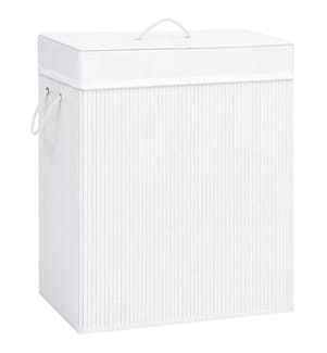 Bambus-Wäschekorb mit 1 Fach Weiss 83 L
