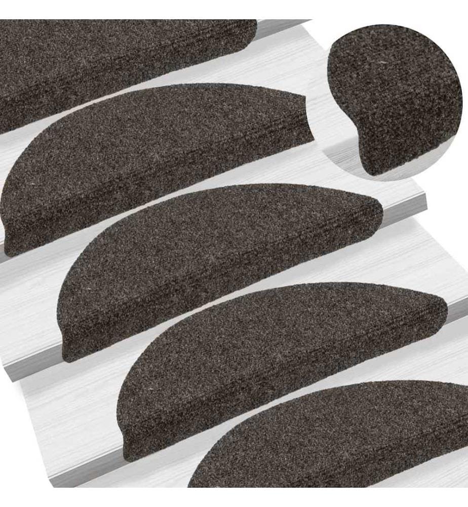 Stufenmatten Selbstklebend 15 Stk. 56x17x3 cm Anthrazit Halbrund
