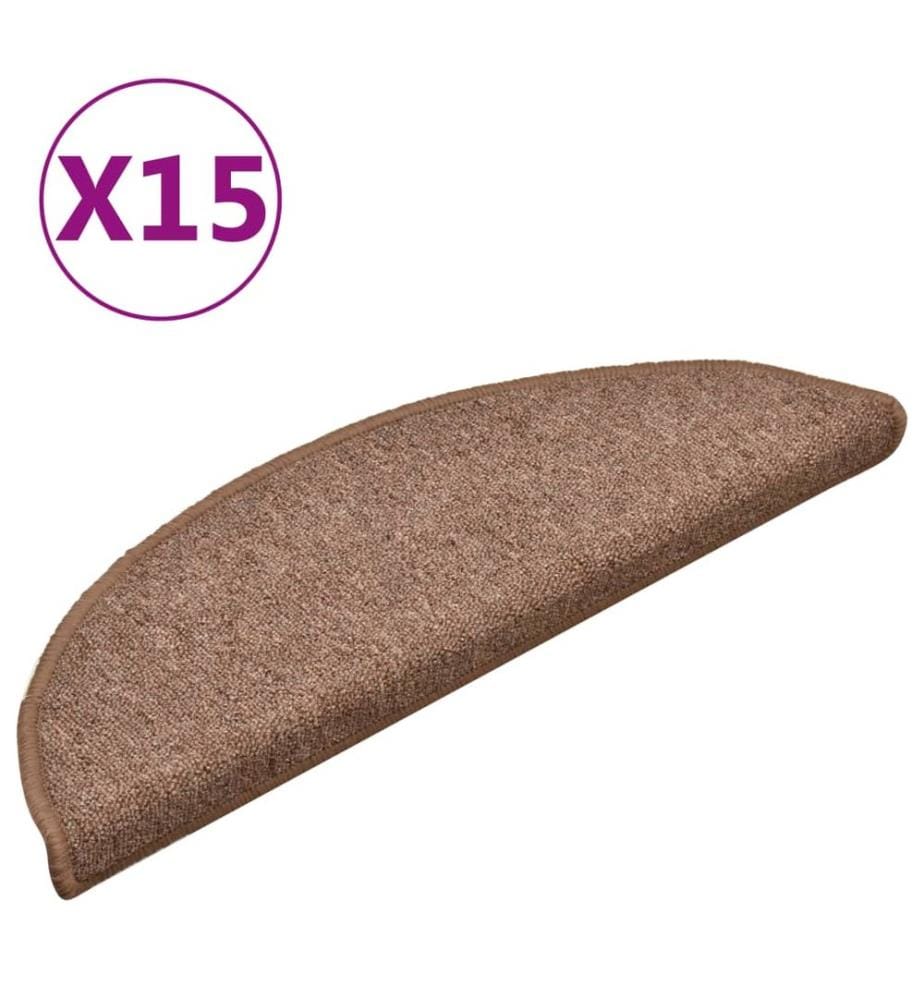 Treppenmatten 15 Stk. Braun 56x17x3 cm