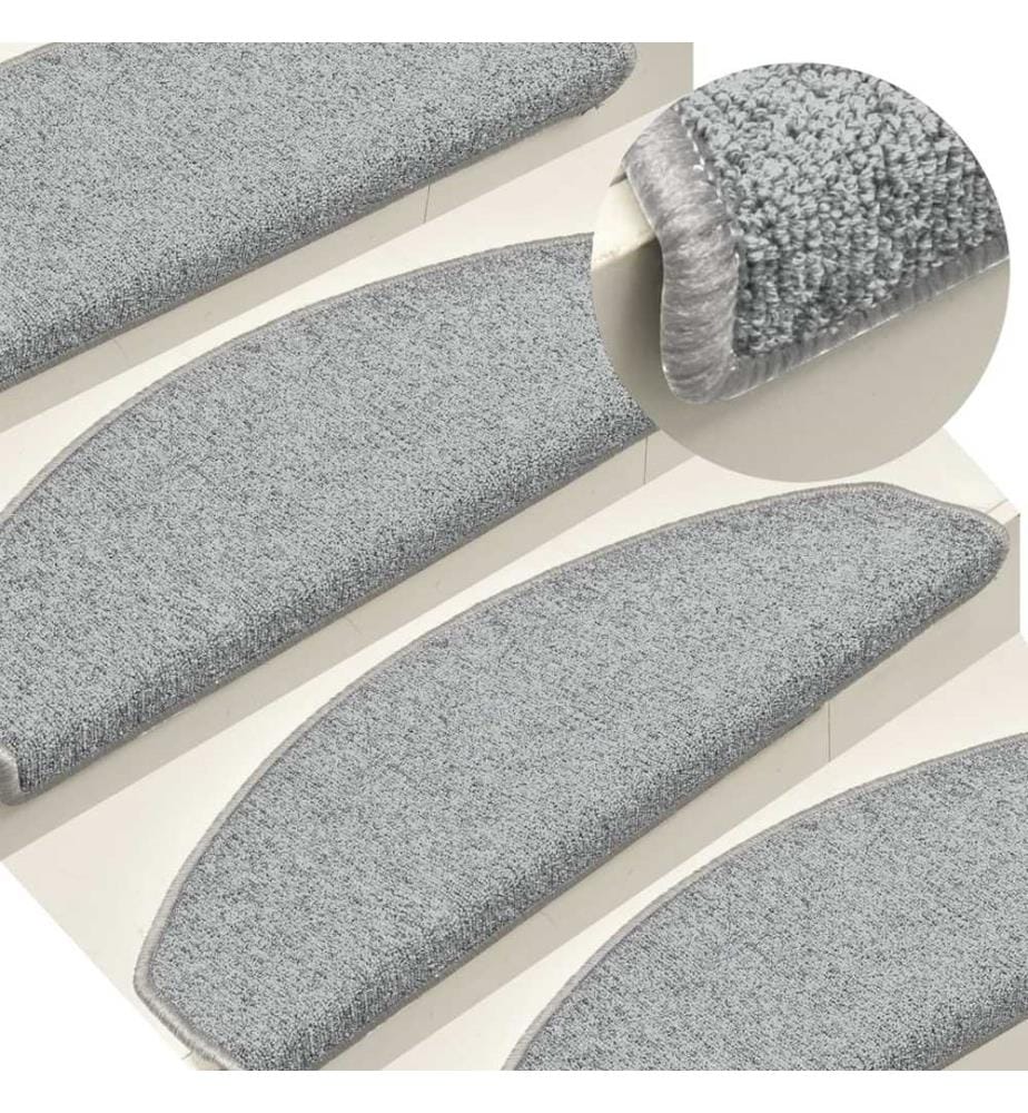 Stufenmatten 15 Stk. 65x24x4 cm Hellgrau Halbrund Gross