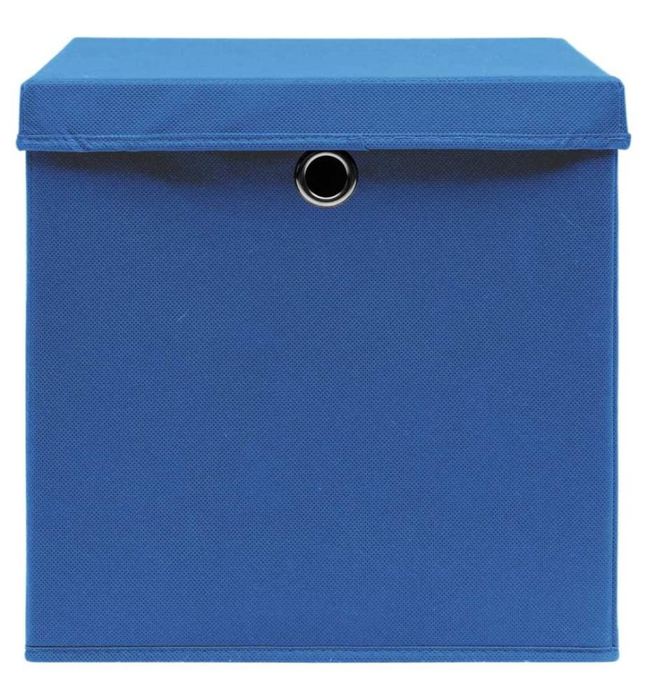 Boîtes de rangement avec couvercles 10 pcs 28x28x28 cm Bleu