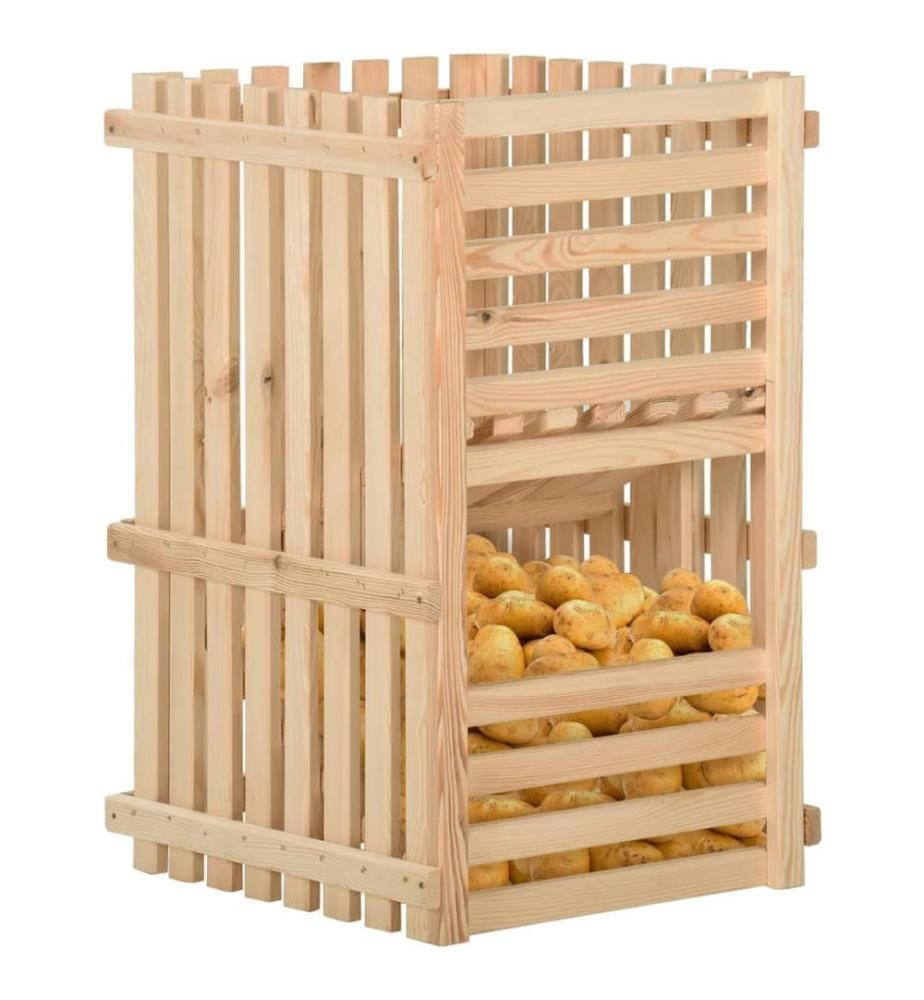 Boîte à pommes de terre 50x50x50 cm Bois de pin solide