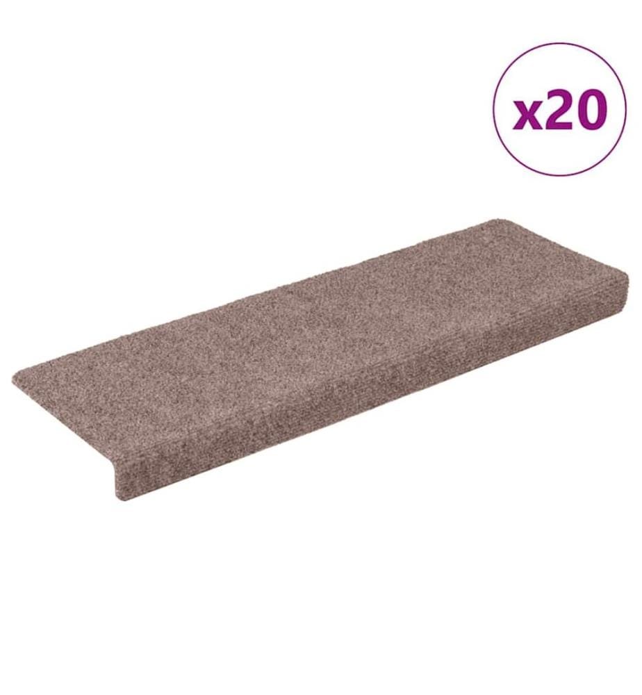 Stufenmatten Selbstklebend 20 Stk. 65x21x4 cm Creme Rechteckiger Rand