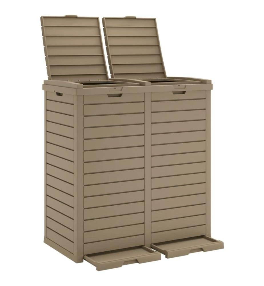 Outdoor-Mülltonne Hellbraun 78x41x86 cm Polypropylen