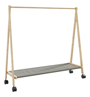 Kleiderständer mit Ablagen und Rollen 106x34x106,5 cm Bambus