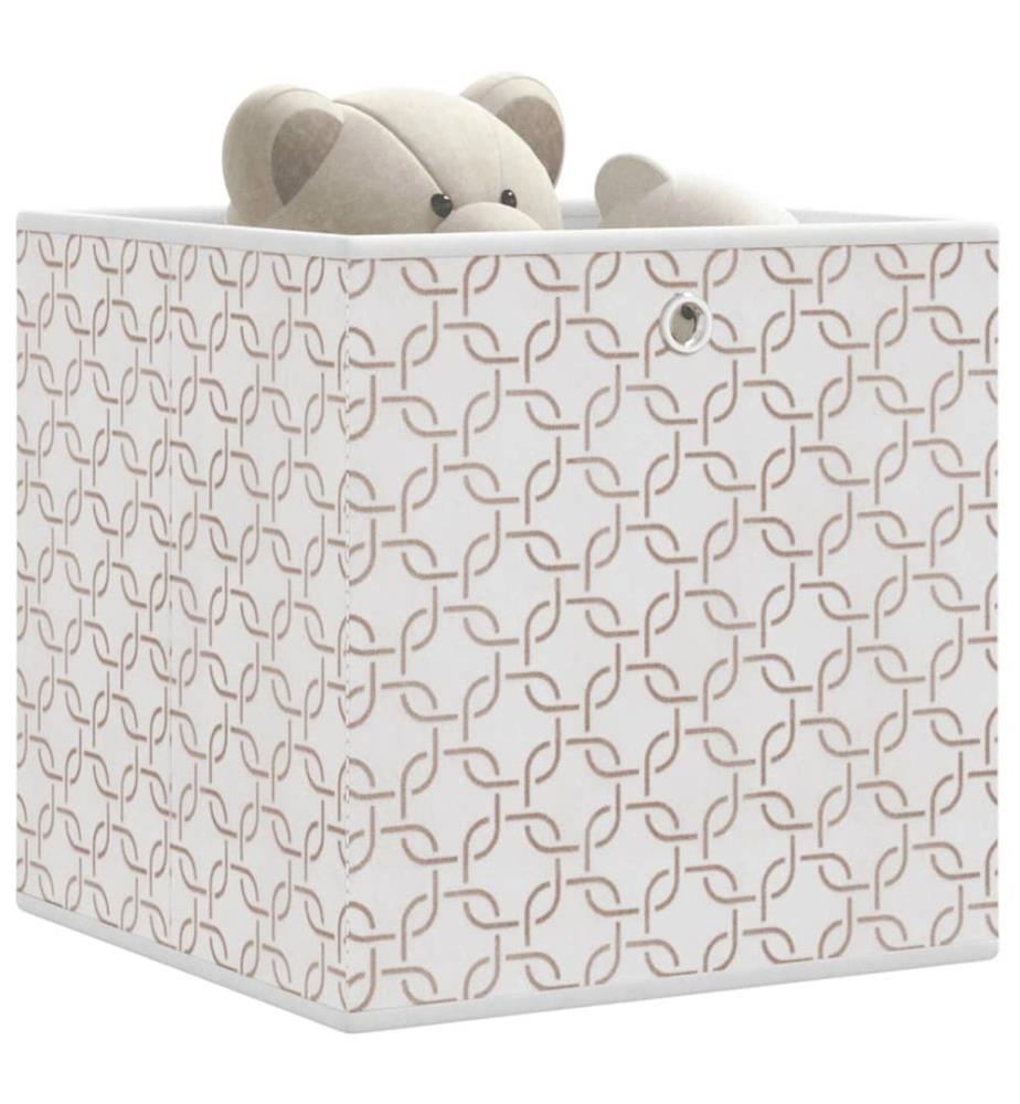 Boîtes de rangement pliables 4 pcs crème tissu intissé