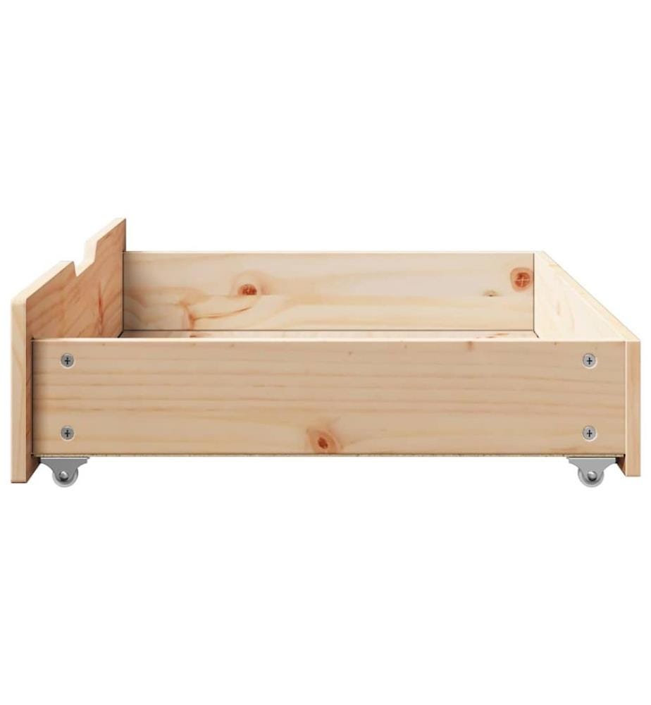Tiroirs sous le lit avec roulettes 2 pcs 85x55x17 cm pin massif