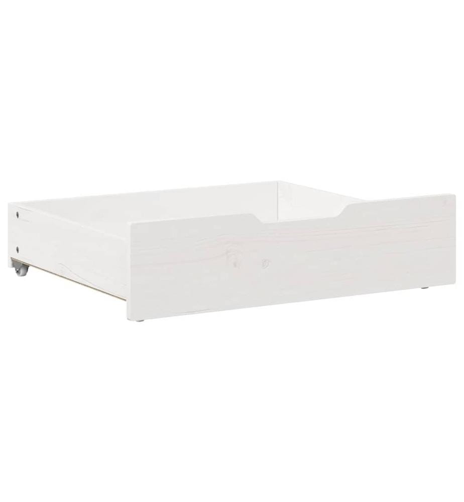 Tiroirs sous le lit 2 pcs blanc 75x55x17 cm bois de pin massif