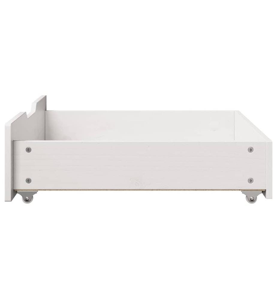 Tiroirs sous le lit 2 pcs blanc 75x55x17 cm bois de pin massif