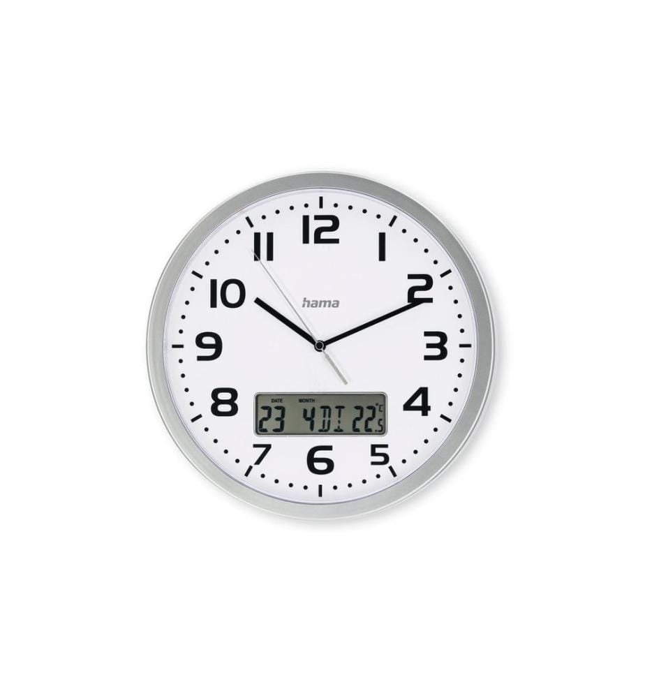 HAMA - Wanduhr Moorea Ø 30 cm, Silber