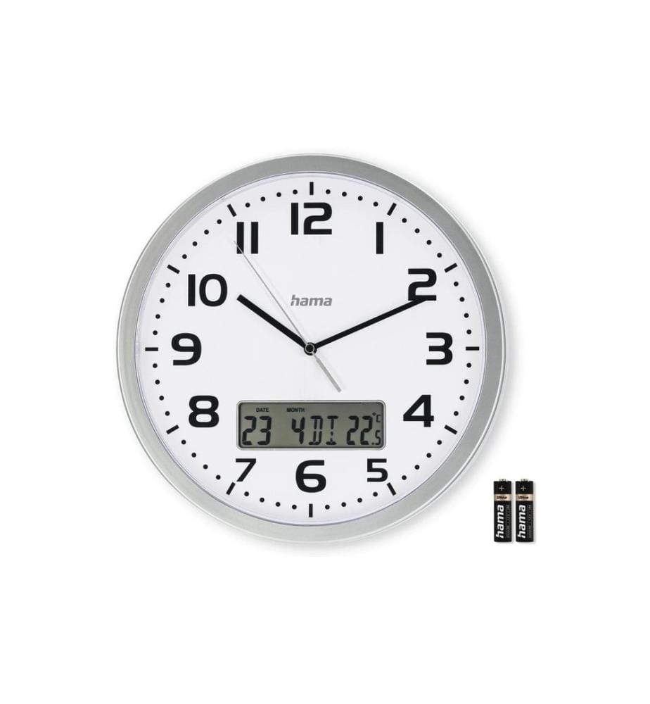 HAMA - Wanduhr Moorea Ø 30 cm, Silber