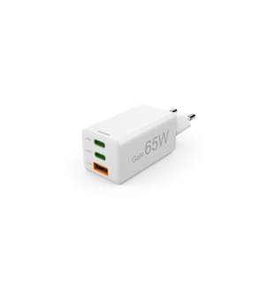 HAMA - Chargeur mural USB Gan charger 2x USB-A USB-C 65 W Blanc
